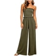 thumbnail image 2 of Costeam Womens Solid Color Sleeveless Jumpsuit Elastic Waist Loose Fit Wide Leg Full Length Soft Fabric Lightweight Breathable Casual One Piece Pants, 2 of 6