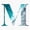 1pcs, variant on Beautiful Blue Ocean Waves Alphabet Letter M Art Sticker