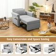 thumbnail image 6 of Costway Convertible Sofa Bed 3-in-1 Pull-out Sofa Chair Adjustable Reclining Chair Grey, 6 of 10