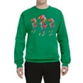 thumbnail image 2 of Wild Bobby, Colorful Rainbow Seahorses Animal Lover Unisex Crewneck Graphic Sweatshirt, Kelly, 2XL, 2 of 3