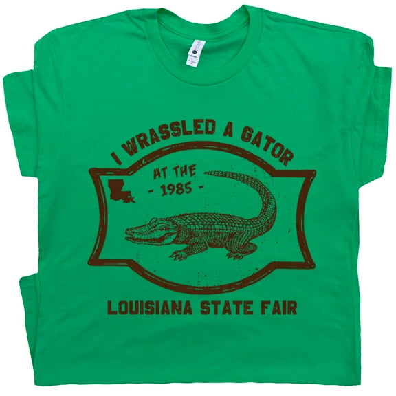Alligator Wrestling T Shirt Vintage Crocodile Shirt For Men Women Guys Funny Cool Retro Graphic Tee Florida Louisiana