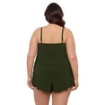 thumbnail image 3 of Aqua Green, Women's Plus Size Keyhole Blouson Romper, Malachite Green, 2X, 3 of 4
