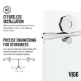 thumbnail image 2 of VIGO Elan Hart 56 to 60 in. W x 66 in. H Sliding Frameless Tub Door in Matte Brushed Gold with 3/8 in. (10mm) Clear Glass, 2 of 10