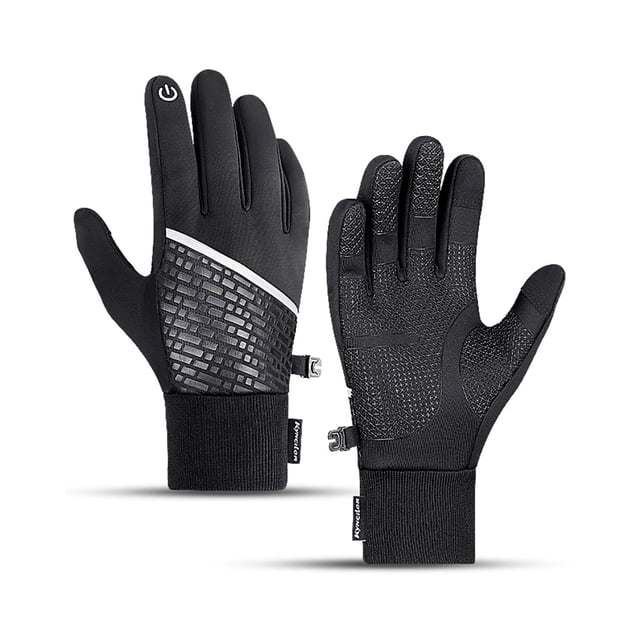 Invierno Guantes de ciclismo al aire libre Impermeable A prueba de viento Protectores de Mano Completa Antideslizante Calentadores deportivos Senderismo Camping M Black 1 Par seitruly OD002140-03