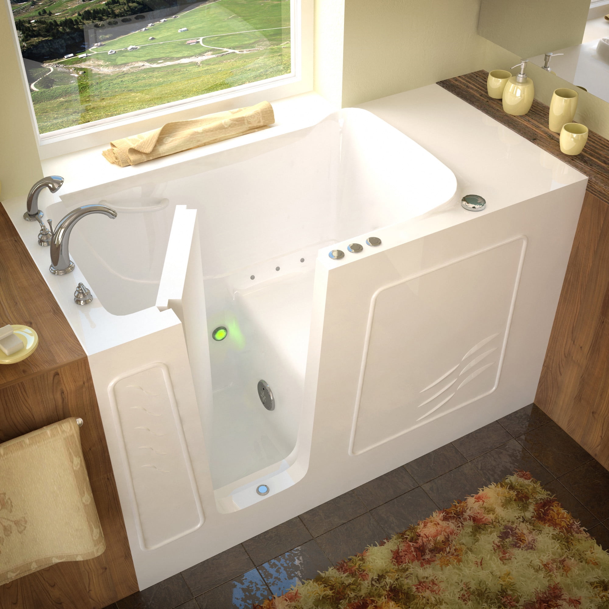 AV3060WILA WalkIn Tubs 60" Gel Coated Air Bathtub for Alcove Installations with Left Drain