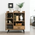 thumbnail image 4 of Gymax Liquor Bar Cabinet Storage Buffet Sideboard Credenza w/ Wine Rack & Glass Holder, 4 of 10