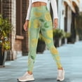 thumbnail image 4 of Renewold Lemon Tie-dye Green Yoga Pants for Women with Pockets Full Length Workout Leggings High Waist Tummy Control Lounge Pants Activewear Fashion Womens Leggings, XS, 4 of 8