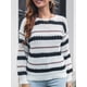 thumbnail image 5 of Suéter de mujer O Cuello Empalme Color Suéteres casuales Abanopi Camiseta de manga corta, 5 of 7