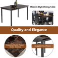 thumbnail image 6 of Dining Room Table Set for 4, Kitchen Table Set with 4 Upholstery Chairs Chairs, Modern Faux Marble Top Finish Dining Set for Bar, Breakfast Nook, Brown, 6 of 10