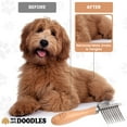 thumbnail image 6 of We Love Doodles Dog Dematting Rake Comb, Stainless Steel Blades, Professional Detangling Tool for Mats & Tangles, Ergonomic Wooden Handle for All Breeds, Small, 6 of 6