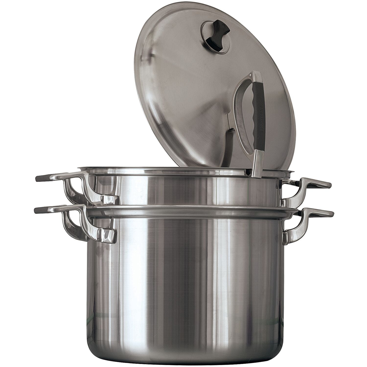 Cookcraft Original 8 Qt Tri Ply Stainless Steel Stock Pot Strainer Steamer Set Silicone Handles Convenient Lid W Patented Rim Latch Walmart Com Walmart Com