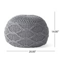 thumbnail image 3 of Christopher Knight Home Morven Pouf, Gray C80, 3 of 3