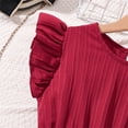 thumbnail image 5 of Coerni Kids Girls Flutter Sleeve Pleated Casual Dress Front Ruffle Swing Smocked Dresses Toddler Solid Dance Birthday Frocks, 5 of 9