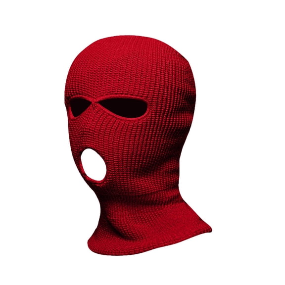 XIAOCHA Men's Wind‑Resistant Fall‑Winter Balaclava,3‑Opening Knit Outdoor Ski Mask,Wine