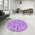 thumbnail image 3 of Ahgly Company Indoor Round Patterned Violet Purple Area Rugs, 8' Round, 3 of 6