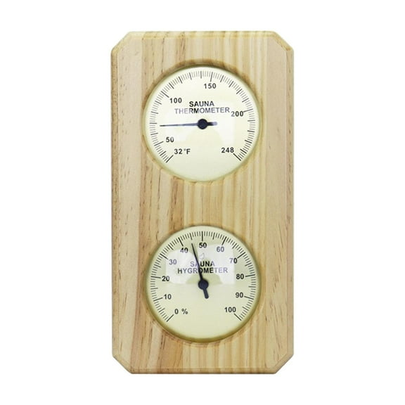 MAGIDEAL Sauna Hygrothermograph Wooden Thermometer Hygrometer for Hotel Indoor Office