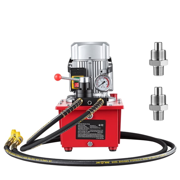 KFFKFF Electric Hydraulic Pump, 750W 10,000 PSI, 120V Double Acting Hydraulic Power Unit with Manual Valve, 2.1 Gallon / 8L Capacity, Suitable for Punching, Bending, and Double Acting Cylinders