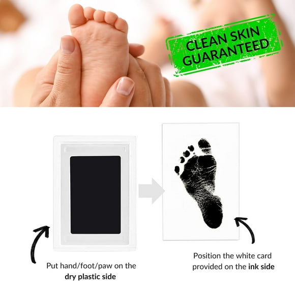 Baby Footprint Film Handprint And Footprint Kit Ink-free No Skin Contact Clean And Safe Capture Precious Moments Newborn Baby or Pet Paw Imprint Keepsake Baby Shower Gift Lake Blue