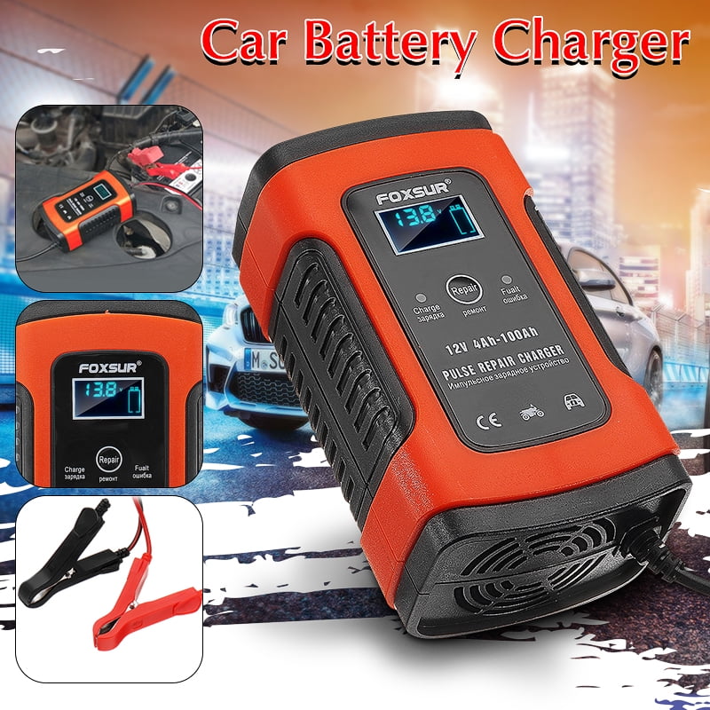 12V 5A Pulse Repair Charger For Car Motorcycle AGM GEL WET Lead Acid Battery LCD 