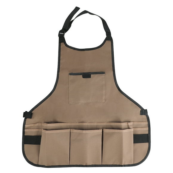 Tool Apron 600D Oxford cloth Apron Gardening Aprons Tool Barbecue Barber Carpenter Painter Repairman's clothes Adjustable Belt Brown