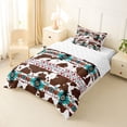 thumbnail image 2 of jejeloiu Vintage Aztec Geometric Twin Comforter Sets,Rustic Aztec Print Bedding Set For Boys,Blue Brown,Reversible,2-Piece,1 Comforter and 1 Pillowcase, 2 of 7