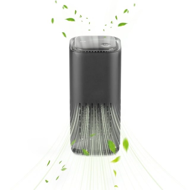 Zootealy Portable USB-Powered Air Purifier with Negative Ion Night Light for Car, Home, and Office - A1 Black