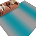thumbnail image 2 of Turquoise Ombre Large Area Rug 8x10 FT, Non Slip Living Room Throw Carpet, Grey Modern Art Farmhouse Washable Soft Indoor Outdoor Carpet Non-Shedding Rug for Bedroom Dining Room, 2 of 9
