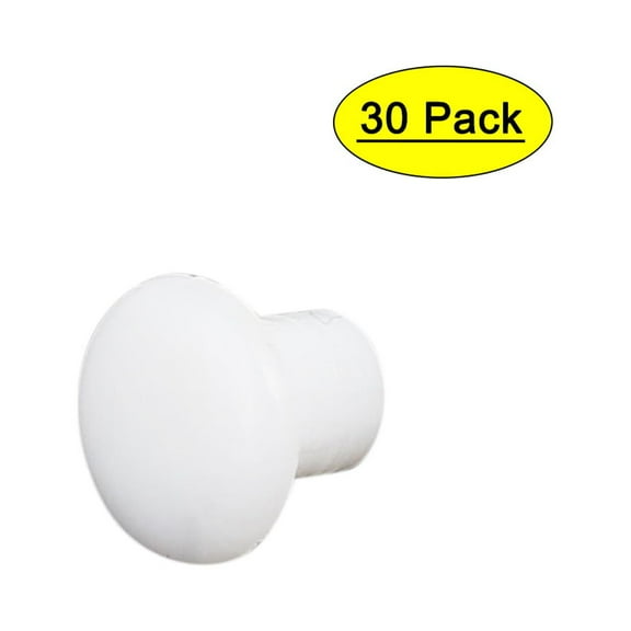 Unique Bargains Plastic Round Shaped Cover Screw Cap Lid White 30Pcs for 5mm Dia Hole