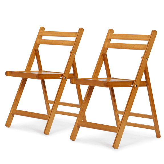 OSM Heavy Duty Wooden Folding Chairs Set of 2, Indoor Outdoor Patio Garden Dining Chairs, Foldable for Balcony Lawn Living Room, Supports 150 lbs, Ideal for Home Conference Weddings Events, Teak