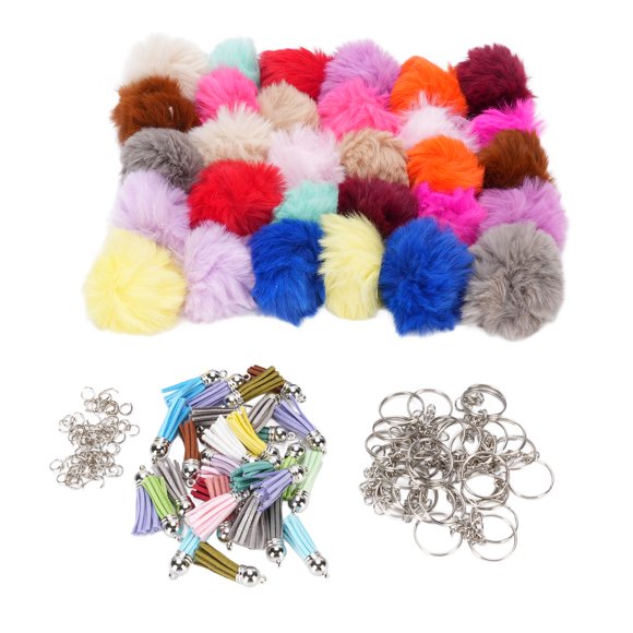 Puff Ball Keychain Accessories, Faux Rabbit Fur Tassel Keychain Accessories Practical Odorless with Keyrings for Decoration