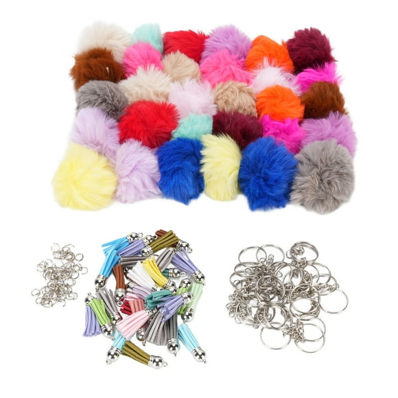 Puff Ball Keychain Accessories, Faux Rabbit Fur Tassel Keychain Accessories Practical Odorless with Keyrings for Decoration
