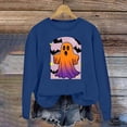 thumbnail image 2 of Arlun,Plus Size Halloween Sweatshirts Women's Cute Funny Horror Ghost Pumpkin Printed Loose Pullover Tops Casual Comfortable Crew Neck Long Sleeve Fall Winter Fashion Outfits Blue3 M, 2 of 4