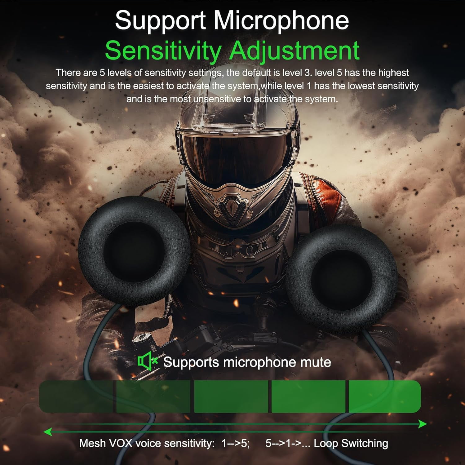 2PC EJEAS Q8 Motorcycle Bluetooth Headset Upgraded Mesh 3.0 Intercom Motorbike Communication System for 6 Riders Group Talking