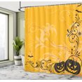 thumbnail image 5 of Ambesonne Orange Shower Curtain, Pumpkins Bats Halloween, 69"Wx70"L, Orange and Black, 5 of 5