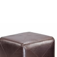thumbnail image 2 of Benzara BM69606 Contemporary Leather Cube Ottoman, Dark Brown, 2 of 6