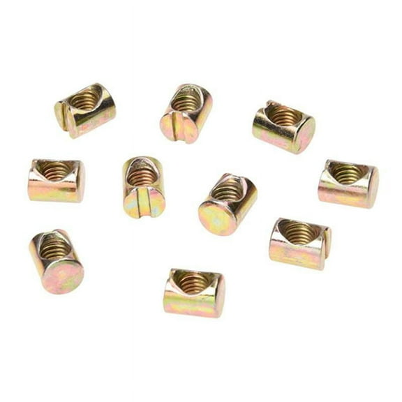 10pcs M8 Bolts Dowel Slotted Furniture Nut for Beds Crib Chairs