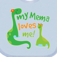 thumbnail image 4 of Inktastic My Mema Loves Me Grandson Dinosaur Boys Baby Bib, 4 of 4