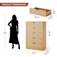 thumbnail image 2 of Danolapsi 5 Drawer Rattan Dresser for Bedroom, 47.24” Tall Dresser with Power Outlets, Wood Dresser Chest of Drawers with Metal Handles for Living Room Closet Hallway Entryway, 2 of 7