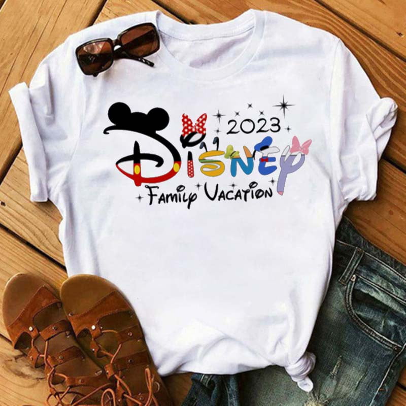 Camiseta de Disney para mujer camisetas de moda para Familia camisetas blancas informales Harajuku de los anos 90 camisetas Kawaii de Mickey y Minnie para ninos 2023 Walmart en linea