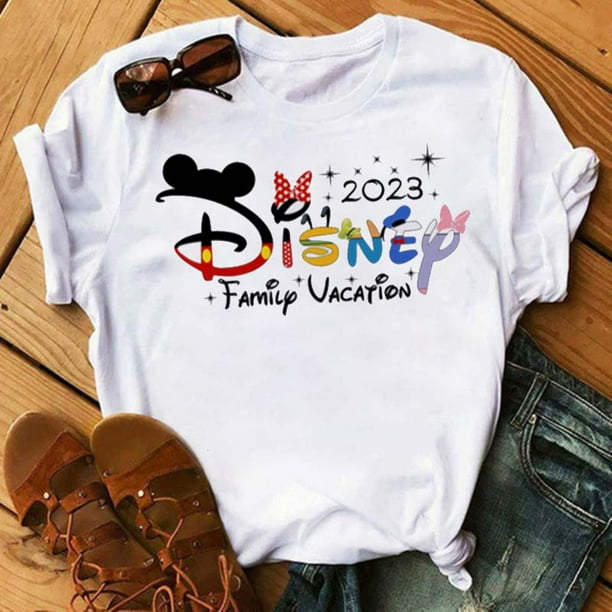 Camiseta de Disney para mujer camisetas de moda para Familia camisetas blancas informales Harajuku de los anos 90 camisetas Kawaii de Mickey y Minnie para ninos 2023 Walmart en linea