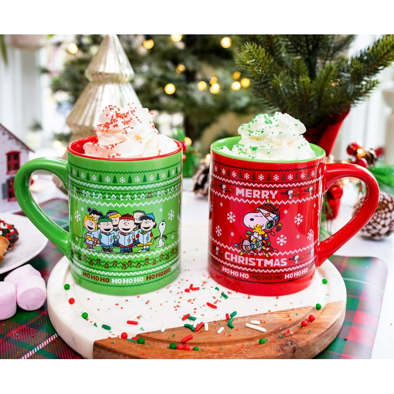 Peanuts Holiday Coffee Cup Set | Charlie Brown, Snoopy, Woodstock