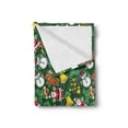 thumbnail image 2 of Christmas Soft Flannel Fleece Throw Blanket, Vivid of Joyous Holiday Celebration Jumping Dancing Cheery Cartoon for Yule, Cozy Plush for Indoor and Outdoor Use, 70" x 90", Multicolor, by Ambesonne, 2 of 5