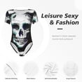 thumbnail image 4 of Fotbe Watercolor Skull Body de Mujer con Cuello Redondo y Mangas Cortas, Sin Mangas Ajustado, Suave, Cómodo y Básico-Small, 4 of 7
