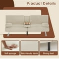 thumbnail image 5 of Homall  Futon Sofa Bed with Armrests and Cup Holders,Adjustable Backrest Angles,Convertible bed,Beige, 5 of 7
