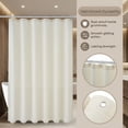 thumbnail image 2 of Unique Bargains Waffle Weave Shower Curtain with Excellent Drape Beige 71"W x 71"L, 2 of 8