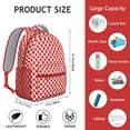 thumbnail image 5 of White Red Checkered Backpack for School,Cute School Bag,Schoolbag with Adjustable Shoulder Straps & Padded Back,15.3"x11"x6.7", 5 of 5