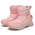 thumbnail image 3 of Afuyipoi Kids' Snowflake Print Winter Snow Boots Warm Fleece Lined Outdoor Active Sport Boots Size 9.5 Little Kid - 3 Big Kid Beige Size 12 Little Kids, 3 of 7