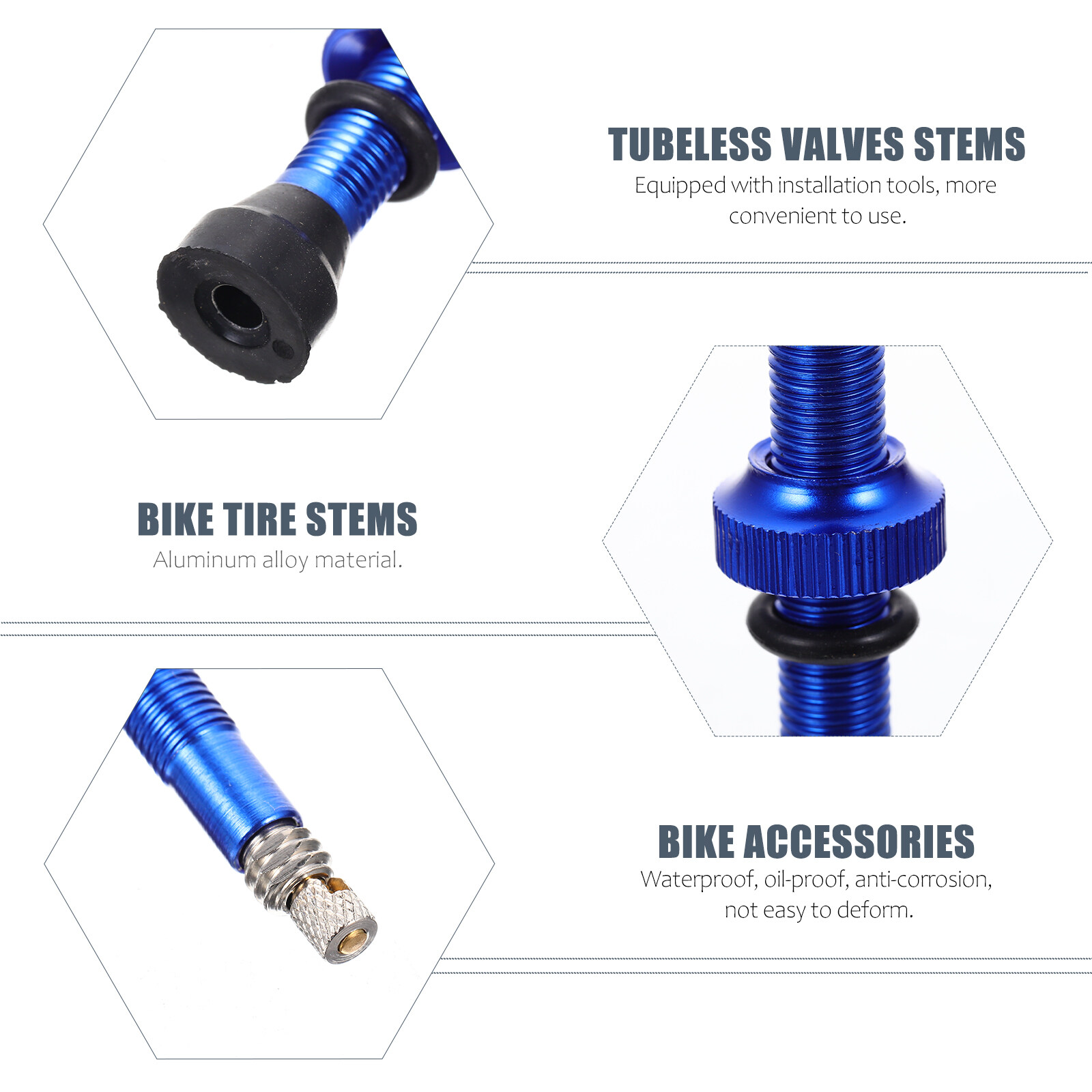 Bike Cycling Accessories Tubeless Tire Valve Bicycles Valves Stem Stems ...