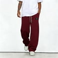 thumbnail image 4 of Fabrcox Baggy Sweatpants Men Drawstring Wide Leg Men’s Joggers Sports Workout Gym Big and Tall Men’s Hiking Pants with Pockets Red XXXL, 4 of 4