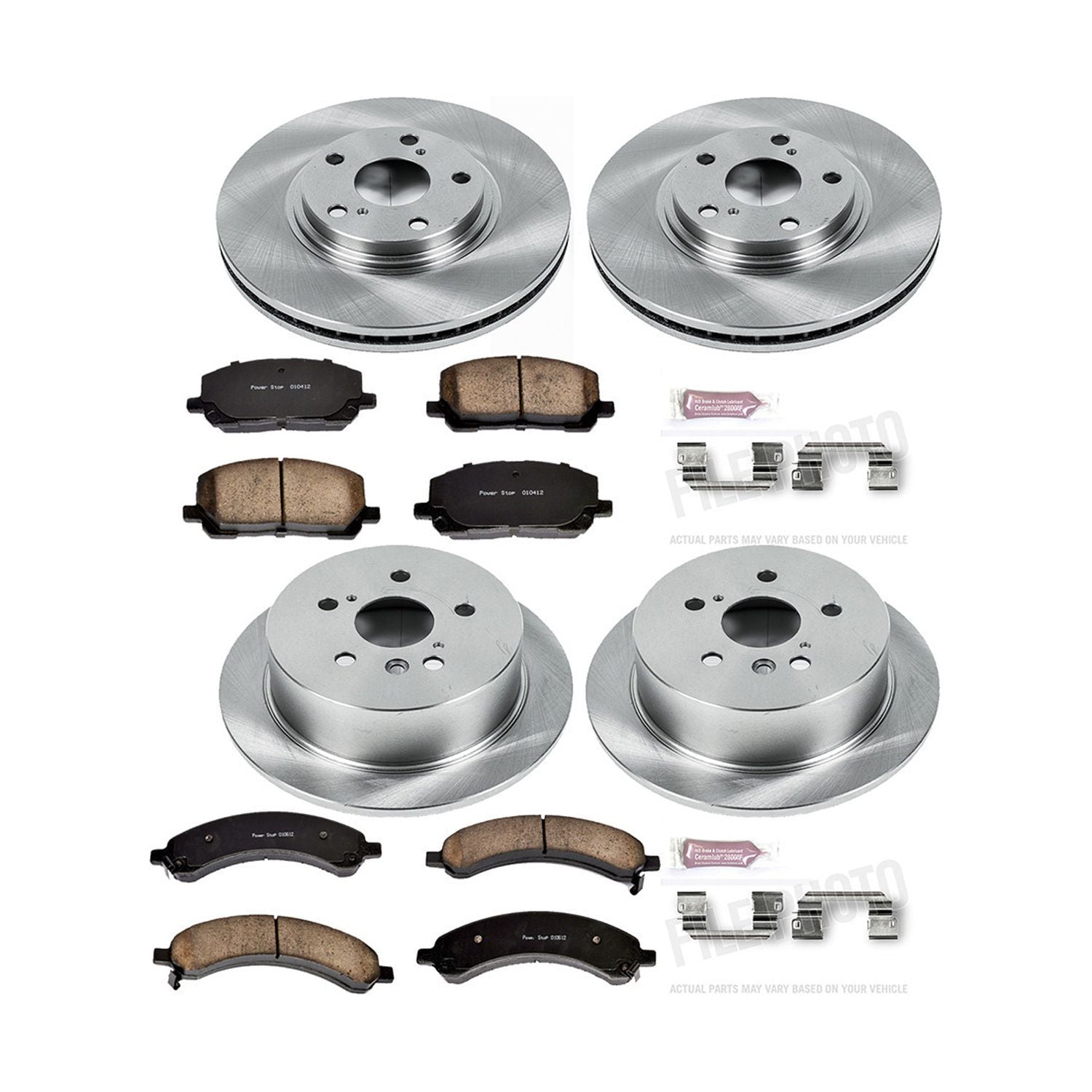 Power Stop Front and Rear Stock Replacement Brake Pad and Rotor Kit KOE4531